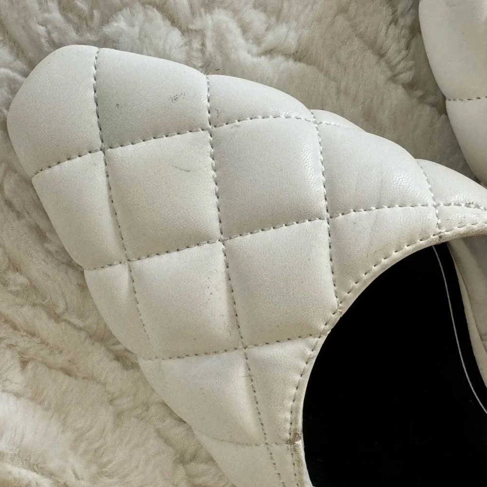 Zara White Quilted Mules - Picture 3 of 7